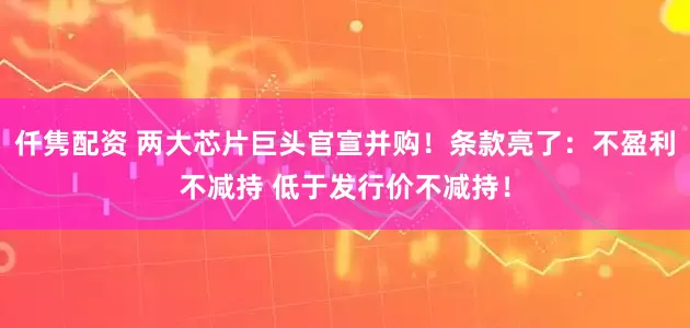仟隽配资 两大芯片巨头官宣并购！条款亮了：不盈利不减持 低于发行价不减持！